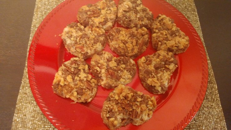 Hearts with nuts and chocolate chips